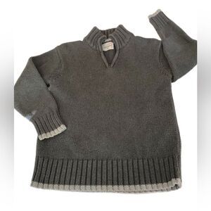 OLD NAVY Boys 1/4 Zip Grey Gray Tight Knit 100% Cotton Collared Sweater Size M